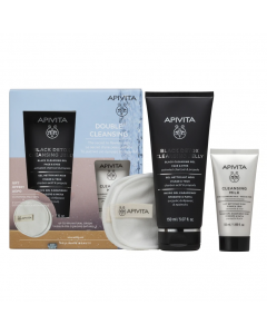 Apivita Double Cleansing Black Detox Cleansing Jelly 150ml & Cleansing Milk 50ml & 2 Cotton Pads
Apivita Double Cleansing  Τζελ Καθαρισμου με Ενεργό Άνθρακα & Πρόπολη  150ml & Γαλάκτωμα Καθαρισμού 3 σε 1 50ml & 2 Επαναχρησιμοποιούμενοι Δίσκοι Ντεμακιγιαζ