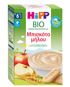 Hipp Bio Κρέμα Δημητριακών με Μπισκότο Μήλου από τον 6ο Μήνα 250gr