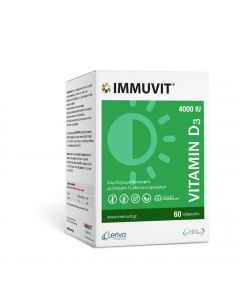 Leriva Immuvit Vitamin D3 4000IU 60 Caps Συμπλήρωμα Διατροφής με Βιταμίνη D3