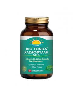 Bio Tonics Chlorophyll Type A D3, Zn & Pea Hippophaes 103mg Συμπλήρωμα Διατροφής Χλωροφύλλη, 120 Caps