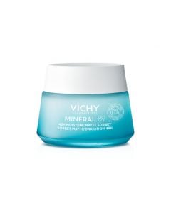 Vichy Mineral 89 Matte Gel Sorbet 48H Hydrating Face Gel with Hyaluronic Acid & Niacinamide for Hydration & Oil Control 50ml
