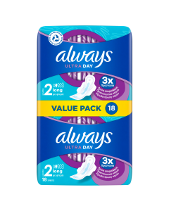 Always Ultra Day Value Pack Long Plus Σερβιέτες με Φτερά 18τμχ