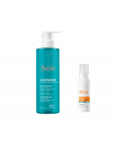 Avene Promo Cleanance Cleansing Gel for Oily Skin 400ml & Anti-imperfection Fluid Spf50, 50ml