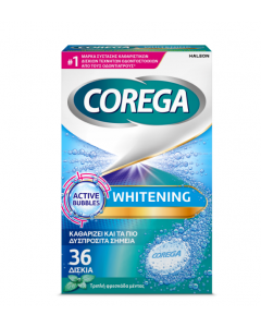 Corega Whitening 36 Tabs Καθαριστικά Αναβράζοντα Δισκία 