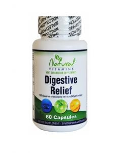 Natural Vitamins Digestive Relief 60 Κάψουλες Συμπλήρωμα Διατροφής για Ανακούφιση από Προβλήματα Πέψης