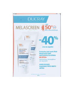 Ducray Melascreen Creme  Spf50 2 x 50ml Λεπτόρρευστη Κρέμα Ενάντια στις Καφέ Κηλίδες για Κανονικό προς Μικτό Δέρμα