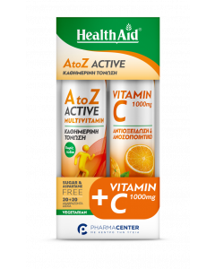 Health Aid Promo AtoZ Active Multivitamin 20 Eff. Tabs & Vitamin C 1000mg 20 Eff. Tabs