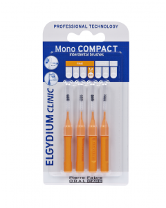 Elgydium Mono Compact Orange 0.6 Μεσοδόντια Βουρτσάκια Πορτοκαλί 4 Τεμάχια