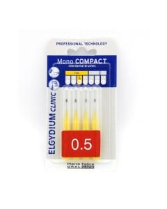 Elgydium Mono Compact Yellow 0.5 Μεσοδόντια Βουρτσάκια Κίτρινα 4 Τεμάχια