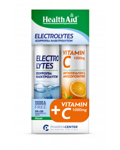 Health Aid Pack Electrolytes 20 Effervescent Tablets + Vitamin C 1000mg 20tabs