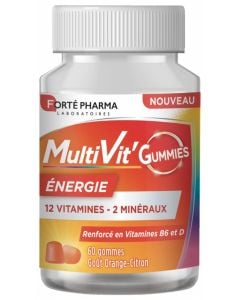 Forte Pharma MultiVit Energy Gummies Πολυβιταμίνη για Ενέργεια 60 Ζελεδάκια