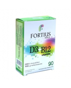 Geoplan Fortius D3 2500IU + B12 1000IU Συμπλήρωμα Διατροφής 90 Ταμπλέτες