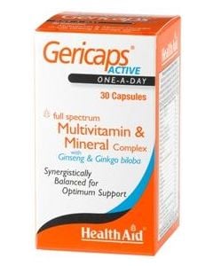 Health Aid Gericaps Active Multivitamin & Mineral complex with Ginkgo Biloba and Ginseng 30 Caps