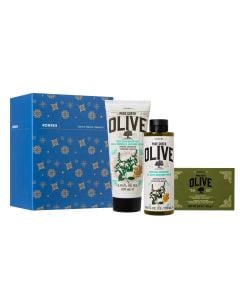 Korres Gift Set Pure Greek Olive Ginger-Mint Shower Gel 250ml, Body Cream 200ml & Solid Soap 250g