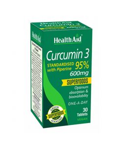 Health Aid Curcumin 3 with Piperine 600mg 30 Tabs