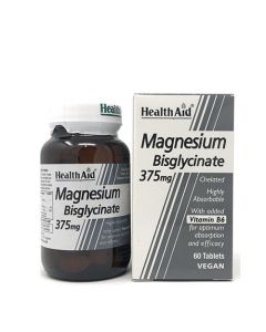 Health Aid Magnesium Bisglycinate 375mg & Vitamin B6 60 Tabs