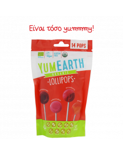 Yumearth Organic Lollipops Βιολογικά Γλειφιτζούρια Φρούτων 14pcs 
