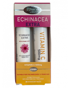 Power Health Echinacea Extra 100mg με Στέβια 20 Αναβράζοντα Δισκία + Vitamin C 500mg 20 Αναβράζοντα Δισκία 