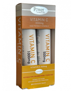 Power Health Promo Vitamin C 1000mg Με Στέβια 20 Αναβράζοντα Δισκία + ΔΩΡΟ Vitamin C 500mg 20 Αναβράζοντα Δισκία