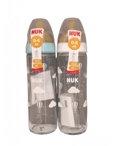 Nuk New Classic Γυάλινο Μπιμπερό Με First Choice+ Θηλή Λάτεξ 0-6μηνών 240ml 1τμχ
