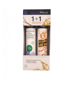 InoPlus Magnesium Βιταμίνη B Complex 300mg & Βιταμίνη C 500mg 2x20eff.tabs