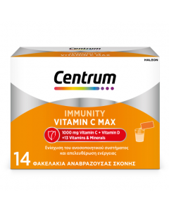 Centrum Immunity Vitamin C MAX 1000mg & Vitamin D για Ενίσχυση του Ανοσοποιητικού & Ενέργεια 14φακελάκια