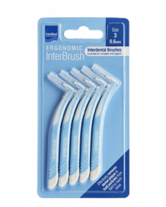 Intermed Ergonomic Interdental Brushes Μεσοδόντια Βουρτσάκια Με Λαβή 0.6mm Size 3, 5τμχ