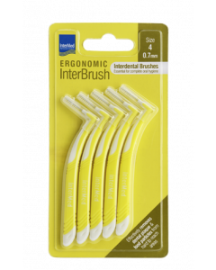 Intermed Ergonomic Interdental Brushes Μεσοδόντια Βουρτσάκια Με Λαβή 0.7mm Size 4, 5τμχ