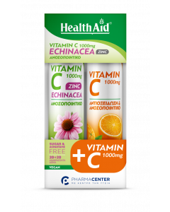 Health Aid Promo Vitamin C with Zinc+Echinacea 20 Eff. Tabs & Vitamin C 1000mg 20 Eff. Tabs 
