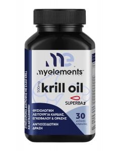 My Elements Krill Oil 500mg Συμπλήρωμα Διατροφής με Έλαιο Κριλ Superba2™, 30Caps