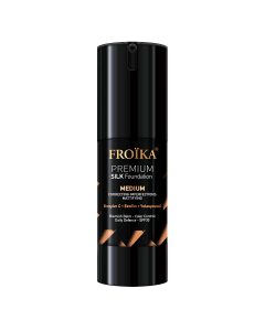 Froika Premium Silk Foundation Medium Spf30, Make-Up For Natural Coverage With Vitamin C & Yaluronic Acid 30ml