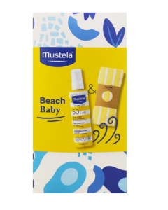 Mustela Promo Beach Baby Αντηλιακό Σπρέι Σώματος & Προσώπου Spf50 200ml & Δώρο Πετσέτα Θαλάσσης