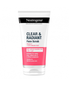 Neutrogena Clear & Radiant Scrub Προσώπου με Βιταμίνη C & Ροζ Γκρέιπφρουτ για Κανονικές Επιδερμίδες 150ml