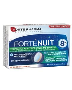 Forte Pharma ForteNuit 8h Melatonin 295μg Food Supplement for Sleep Improvement 15 Tablets