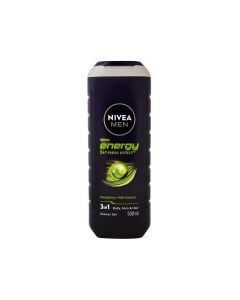 Nivea Men Energy Gel Καθαρισμού Για Πρόσωπο Μαλλιά & Σώμα 500ml 