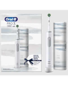 Oral-B Pro 3 3500 Design Edition Ηλεκτρική Οδοντόβουρτσα Λευκή με Θήκη Ταξιδίου 1τμχ