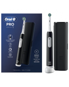 Oral-B Pro Series 1 Black Ηλεκτρική Οδοντόβουρτσα Με Θήκη Ταξιδίου - Μαύρη 1 τμχ