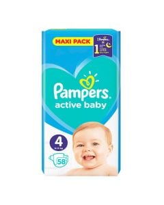 Pampers Active Baby Maxi Pack No4 (9 - 14kg) 58