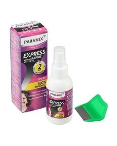 Paranix Express Rapid Action Anti-Lice "2 Minute Treatment" Spray 95ml Αντιφθειρικό Σπρέι - Αγωγή & Προστασία Σε 2 Λεπτά + Κτένα