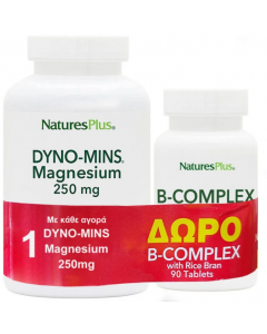 Natures Plus Promo Συμπλήρωμα Διατροφής Dyno-Mins Μαγνήσιο 90tabs & Δώρο B-Complex με Πίτουρο Ρυζιού 90tabs