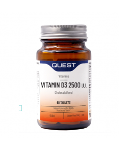 Quest Vitamin D3 2500iu Συμπλήρωμα Bιταμίνης D3 για Ανοσοποιητικό & Οστά 60ταμπλέτες