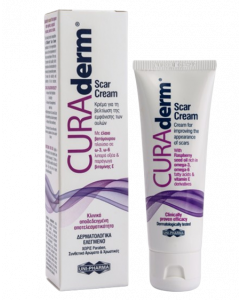 Uni-Pharma CURAderm Scar Cream για την Βελτίωση της εικώνας των Ούλων 50ml