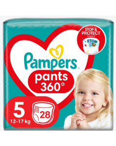 Pampers Pants 360° Πάνες Βρακάκι Noύμερο 5 για 12-17kg 28τεμάχιο