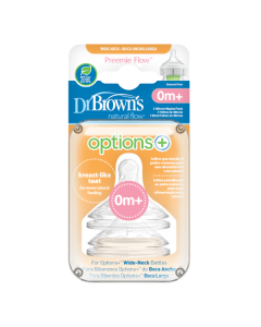 Dr. Brown’s Options+ Wide-Neck Baby Bottle Silicone Nipple Preemie Flow (WN0201) 2Items