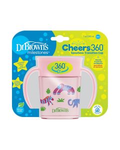 Dr. Brown's Milestones™ Cheers 360° Pink Spoutless Transition Cup 6m+ 200ml (TC71005)
