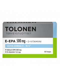 Dr. Tolonen Terveystuotteet E-EPA 500mg + D-Vitamin 40caps Ιχθυέλαιο