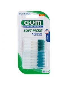 Gum Soft Picks Fluoride Large 634 Οδοντιατρικές Οδοντογλυφίδες Φθοριούχες 40 Τεμάχια