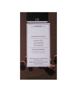 Korres Argan Oil Advanced Colorant 50ml Μόνιμη Βαφή Μαλλιών 1.0 Μαύρο Φυσικό 