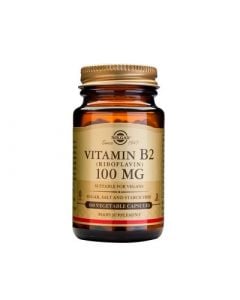 Solgar Vitamin B-2 (Riboflavin) 100mg 100 Veg. Caps