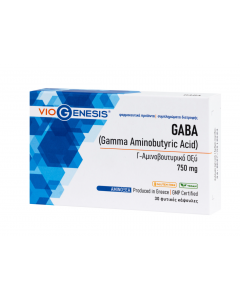 Viogenesis GABA 750mg 30caps Αμινοξύ Γ-αμινοβουτυρικό οξύ
